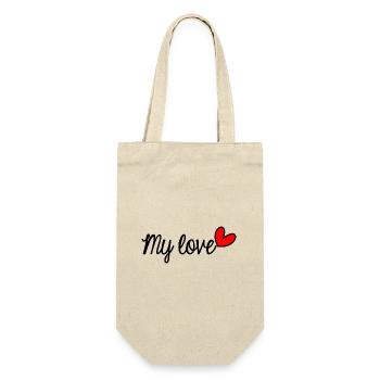 LOVE. JUST MARRIED. SAINT VALENTIN. EVJF. MY LOVE - Sac à bouteille - nature - Devant