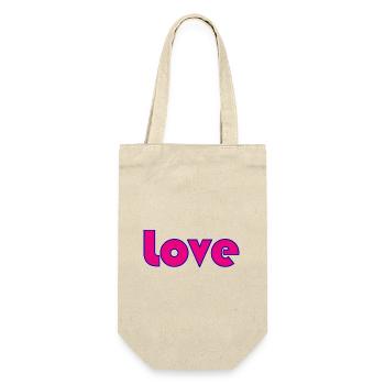 GERADE VERHEIRATET. Junggesellinnenabschied. VALENTINSTAG. PAAR. LIEBE - Geschenkbeutel für Flaschen - Natur - Vorne