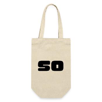 50. 50 JAHRE. 50-JÄHRIGES JUBILÄUM. GEBURTSTAG 50 JAHRE. - Geschenkbeutel für Flaschen - Natur - Vorne