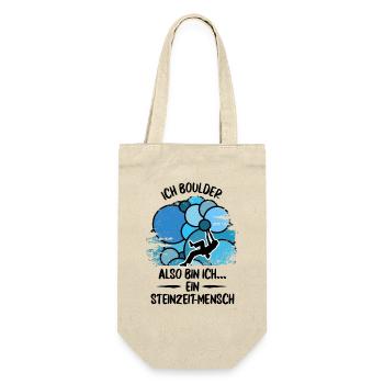 Vintage Bouldern Boulderer Klettern Kletterer - Geschenkbeutel für Flaschen - Natur - Vorne