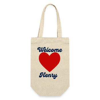 Henry willkommen - Geschenkbeutel für Flaschen - Natur - Vorne