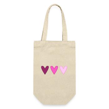 HERZ. HERZ. HEILIGER VALENTINSTAG. LIEBE. LIEBE. PAAR. - Geschenkbeutel für Flaschen - Natur - Vorne