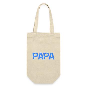 PAPA. VATERTAG. FROHER VATERTAG. ALLES GUTE ZUM GEBURTSTAG - Geschenkbeutel für Flaschen - Natur - Vorne
