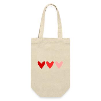 HEILIGER VALENTINSTAG. ICH LIEBE DICH. ICH LIEBE DICH. LIEBE. LIEBE - Geschenkbeutel für Flaschen - Natur - Vorne