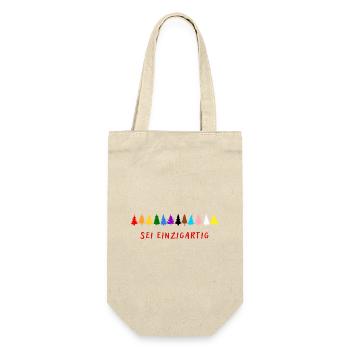 Sei einzigartig! LGBTQ - Geschenkbeutel für Flaschen - Natur - Vorne