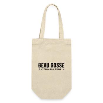 Humor Mann Gut aussehend - Geschenkbeutel für Flaschen - Natur - Vorne