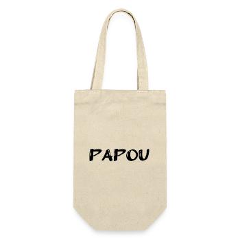 PAPOU. PAPA. FÊTE DES PÈRES. BONNE FÊTE PAPA. FÊTE - Sac à bouteille - nature - Devant