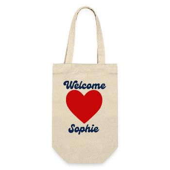 Sophie willkommen - Geschenkbeutel für Flaschen - Natur - Vorne