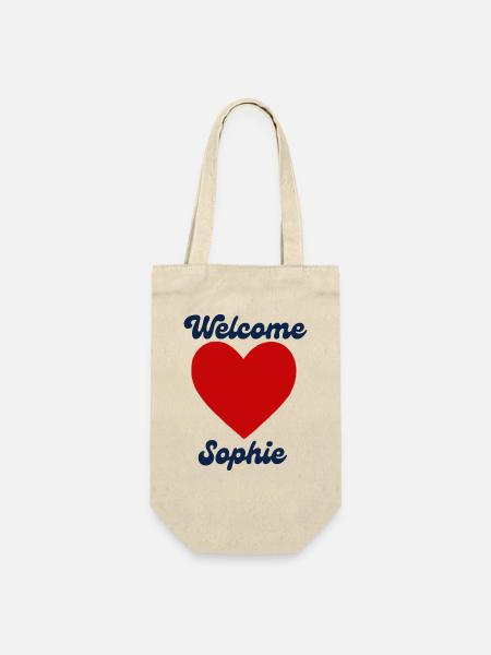 Sophie willkommen - Geschenkbeutel für Flaschen - Natur