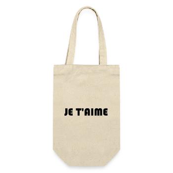 ICH LIEBE DICH. ICH LIEBE DICH. PAAR. ICH HABE GERADE GEHEIRATET. Junggesellinnenabschied. - Geschenkbeutel für Flaschen - Natur - Vorne