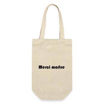 MAÎTRE. MERCI. MERCI MAÎTRE. MAITRE. CADEAU MAÎTRE - Sac à bouteille - nature - Devant