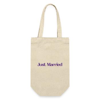 JUST MARRIED. bachelorette party. LOVE. SAINT VALENTINE. COUPLE. - Gift Bag for Bottles - nature - Front