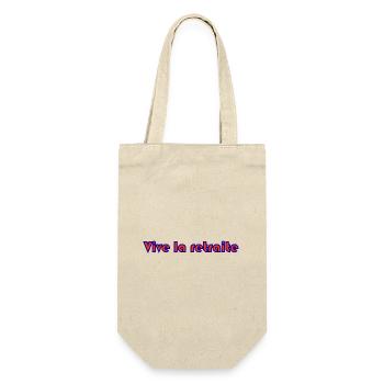 RETRAITE. RETRAITE. RETRAITEE. SENIOR. MAMIE. PAPY - Sac à bouteille - nature - Devant