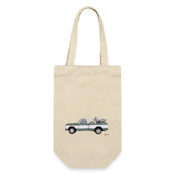 Pick Up Truck with Motorcycle - Geschenkbeutel für Flaschen - Natur - Vorne