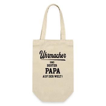 Papa Uhrmacher Uhrmacherei Juwelier Chef Meister - Geschenkbeutel für Flaschen - Natur - Vorne