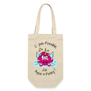 Licorne Rose C' pas possible, J'ai Aquaponey - Sac à bouteille - nature - Devant