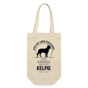 KELPIE Schutzengel Wilsigns - Geschenkbeutel für Flaschen - Natur - Vorne