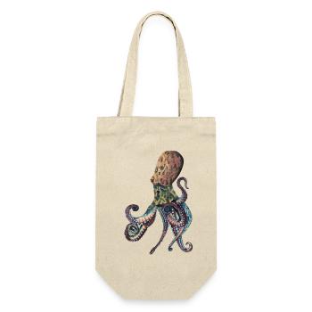 Oktopus Tintenfisch - Geschenkbeutel für Flaschen - Natur - Vorne