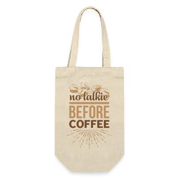 no talkie before coffee - Geschenkbeutel für Flaschen - Natur - Vorne