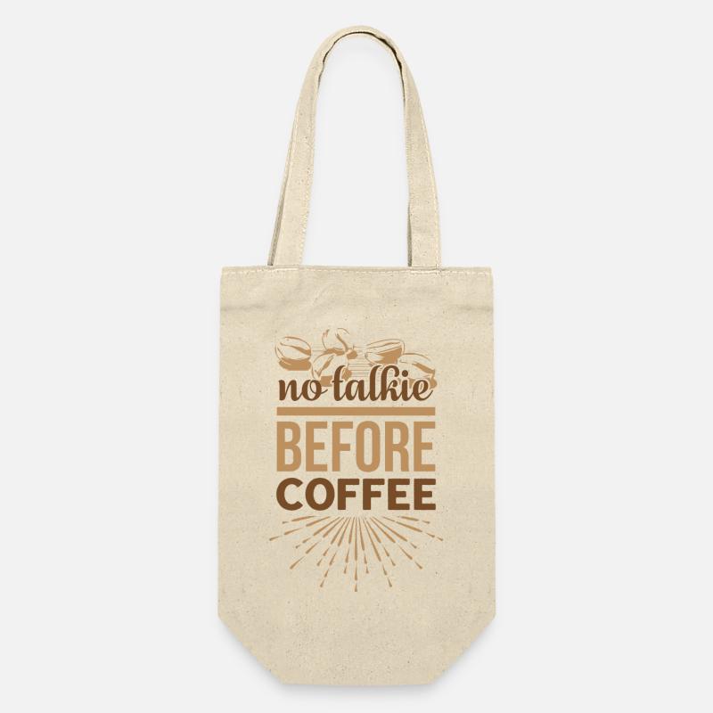 no talkie before coffee - Geschenkbeutel für Flaschen - Natur