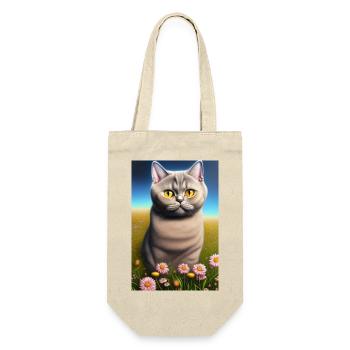 Cute cat in the flower field - Gift Bag for Bottles - nature - Front