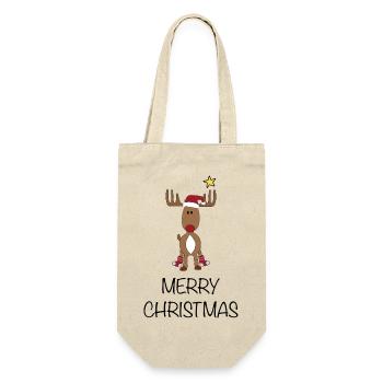 Merry Christmas - Gift Bag for Bottles - nature - Front