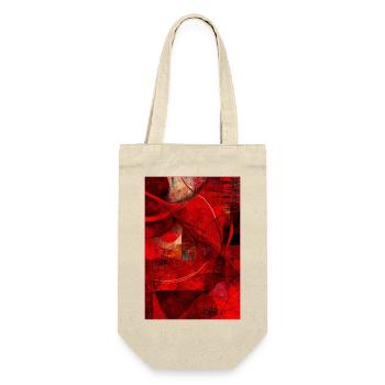 Fabric red pattern abstract - Geschenkbeutel für Flaschen - Natur - Vorne