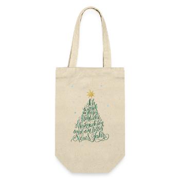 Fröhliche Weihnachten und ein tolles Neues Jahr - Geschenkbeutel für Flaschen - Natur - Vorne