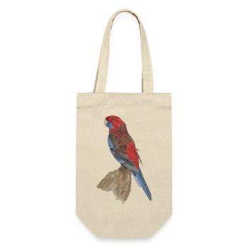 rot blauer Papagei Pennantsittich - Geschenkbeutel für Flaschen - Natur - Vorne