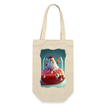 Weihnachtsmann-Gelee - Geschenkbeutel für Flaschen - Natur - Vorne
