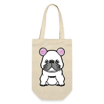 Bulldog Français Chien anglais kawaii 9 - Sac à bouteille - nature - Devant