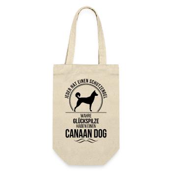 CANAAN DOG Schutzengel Hunde Spruch Wilsigns - Geschenkbeutel für Flaschen - Natur - Vorne