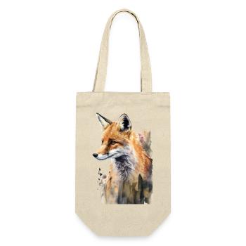 Fox Portrait Watercolors - Gift Bag for Bottles - nature - Front