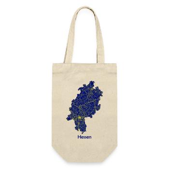 Karte Bundesland Hessen Straßenkarte - Geschenkbeutel für Flaschen - Natur - Vorne