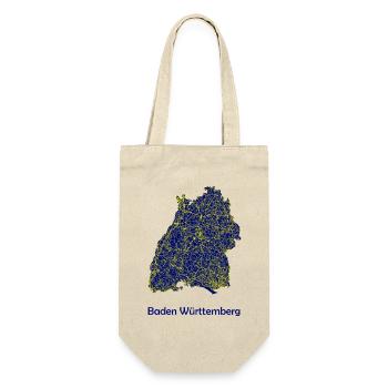 Abstrakte Baden Württemberg Straßen Karte - Geschenkbeutel für Flaschen - Natur - Vorne