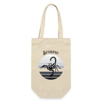 Logo rétro signe astrologique "Scorpion" - Sac à bouteille - nature - Devant