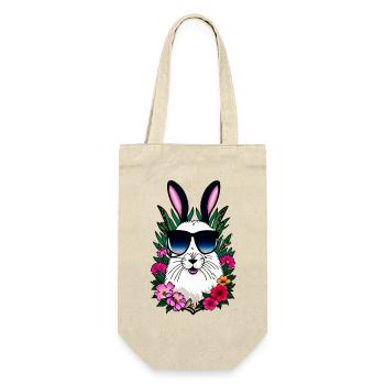 Lapin avec lunettes de soleil et fleurs Lapin de Pâques - Sac à bouteille - nature - Devant