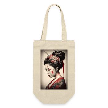 Geisha Portrait Japanese Kimono Traditionrlles - Gift Bag for Bottles - nature - Front