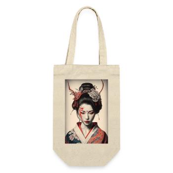 Geisha Portrait Japanese Kimono Traditional - Gift Bag for Bottles - nature - Front