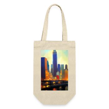 New York City Skyline - Geschenkbeutel für Flaschen - Natur - Vorne
