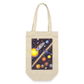 Weltall und Planeten - Geschenkbeutel für Flaschen - Natur - Vorne