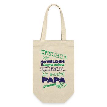 Superhelden werden Papa genannt - Geschenkbeutel für Flaschen - Natur - Vorne