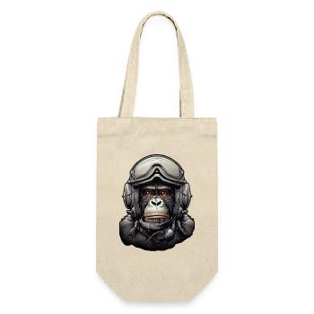 Pilot Monkey Digitale Kunst - Geschenkbeutel für Flaschen - Natur - Vorne