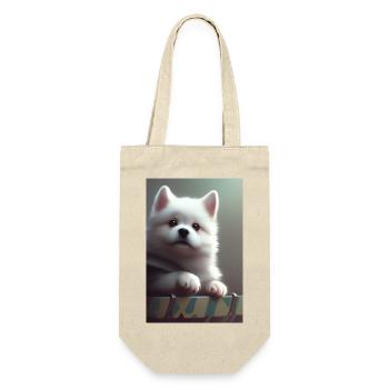 Hund - Geschenkbeutel für Flaschen - Natur - Vorne