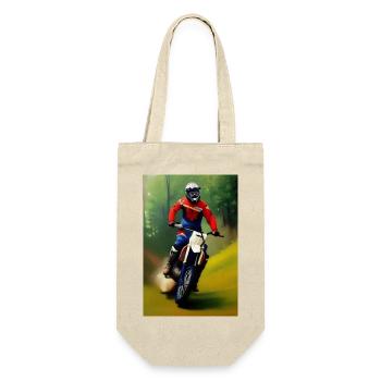 Motocross Fahren - Geschenkbeutel für Flaschen - Natur - Vorne