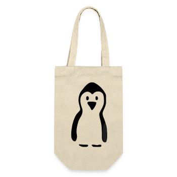 Pingouin simplement en noir et blanc - Sac à bouteille - nature - Devant