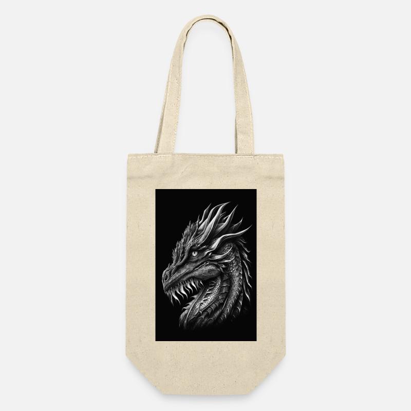 dragon noir et blanc - Sac à bouteille - nature