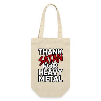 Thank Satan for Heavy Metal Design - Dark and Rock - Gift Bag for Bottles - nature - Front