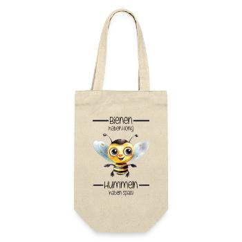 Bienen haben Honig, aber Hummeln haben Spaß! - Geschenkbeutel für Flaschen - Natur - Vorne