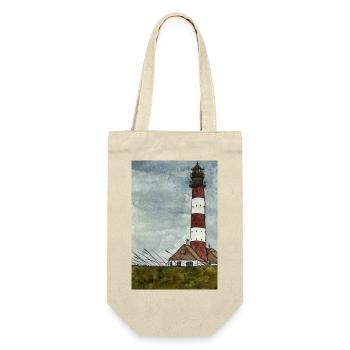 Leuchtturm Westerheversand Nordseeküste Moin Küste - Geschenkbeutel für Flaschen - Natur - Vorne